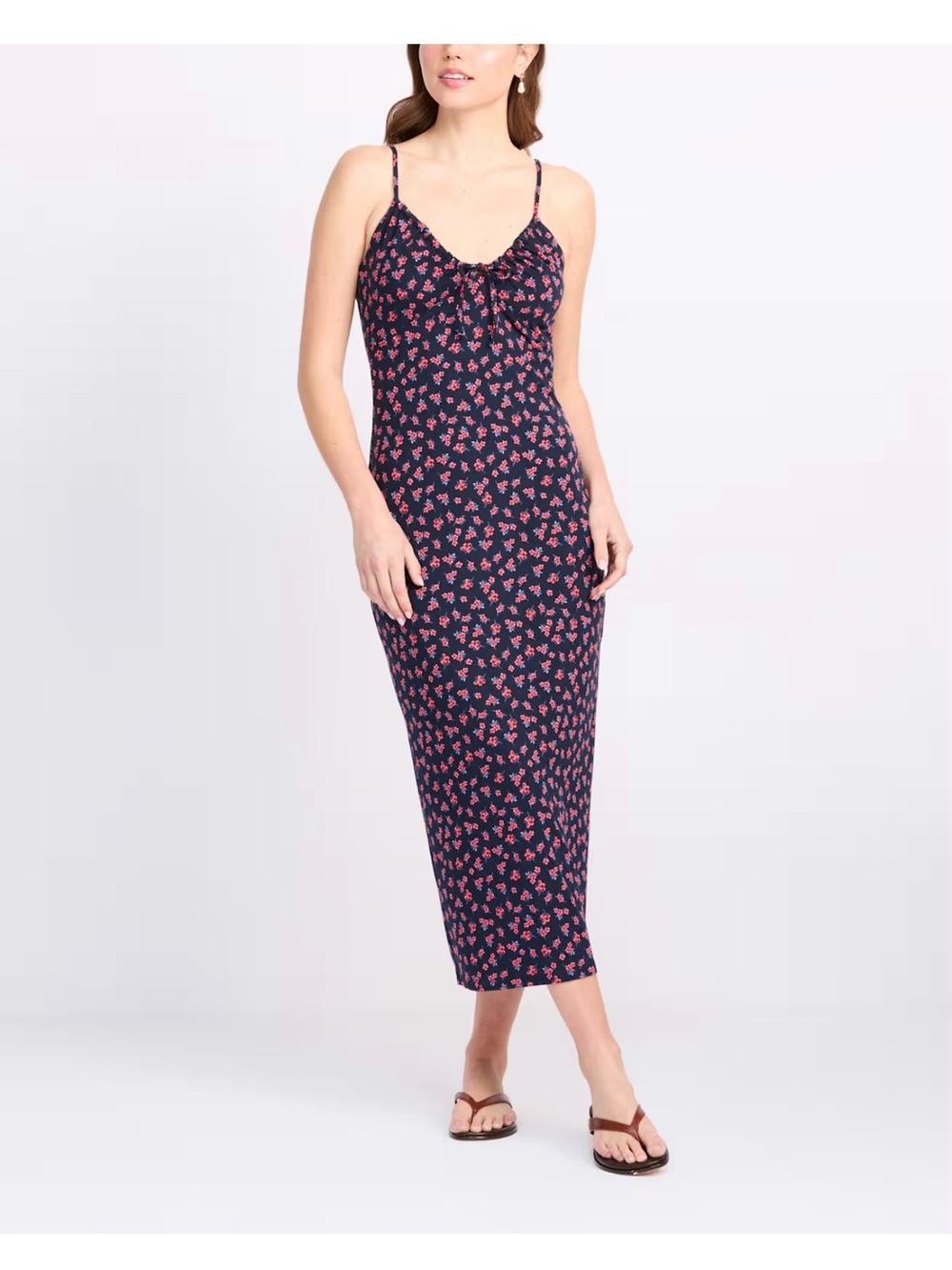 Z Supply Melinda Midi Dress - Navy with Pink Floral